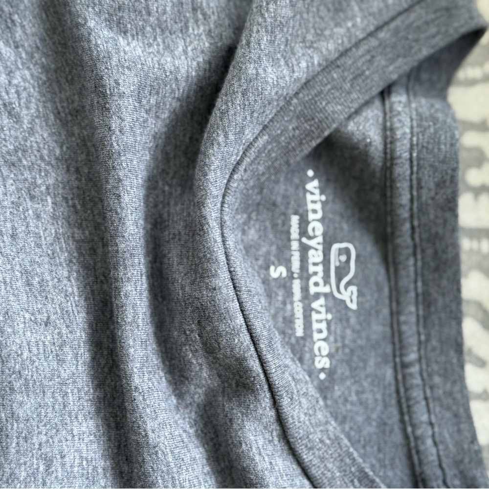 Vineyard Vines Gray Tee with Teal Logo